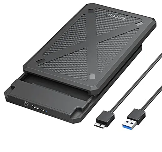 iDsonix Case HDD 2.5 Sata Usb 3.0, Case Hard Disk per SATA III 7mm/9.5mm SSD HDD, Supporto...
