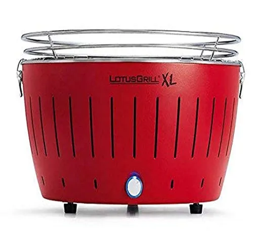 LotusGrill LG G435 RD Barbecue da Tavolo a Carbonella, Rosso, 43.5x43.5x25.7 cm