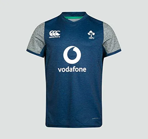 Canterbury of New Zealand Kid's Ireland Vapodri+ Drill T-Shirt, Lenell Blue Marl, 14