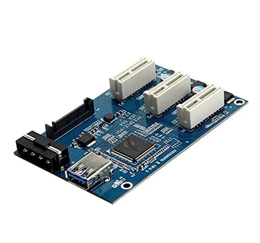 AHMI PCI-E 1X a 3 PCI-Express Slot Riser Card PCI-E a PCI-E 36 Pin Moltiplicatore Hub Adat...