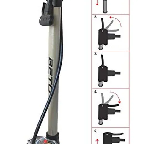 P4B | Pompa da Bicicletta con manometro grande | 11 bar/160 psi | Funzionamento ottimale e...