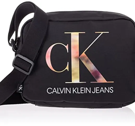 Calvin Klein Borsa per Fotocamera Sportiva Essenziale, Crossover Donna, Nero, Medium