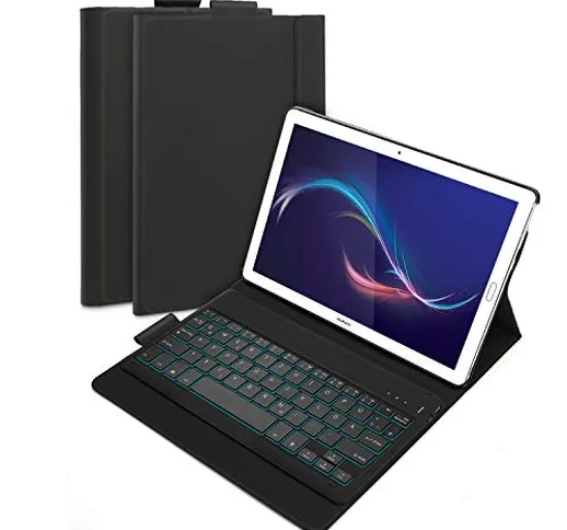 seenda Custodia per tastiera per Huawei MediaPad M5 10,8 pollici, 7 colori retroilluminati...