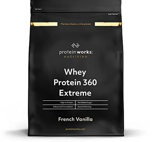 Proteine Whey 360 ​​Extreme in polvere | Vaniglia Morbida | Frullato Ad Alto Contenuto Pro...