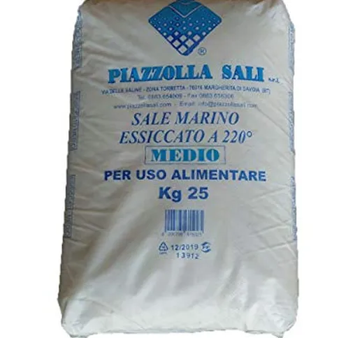 Sale Marino Medio 25kg, Uso Alimentare, Piazzolla Sali