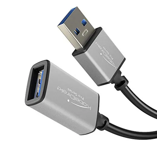 KabelDirekt – Cavo di prolunga USB A 3.0 – 1m – (connettore Maschio USB A e connettore Fem...