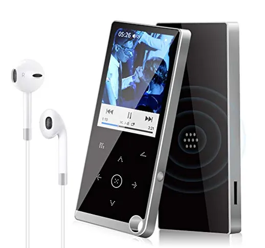Lettore MP3, 16GB Lettore MP3 con Bluetooth 4.2 Portatile Musicali HiFi Lossless MP4 con R...