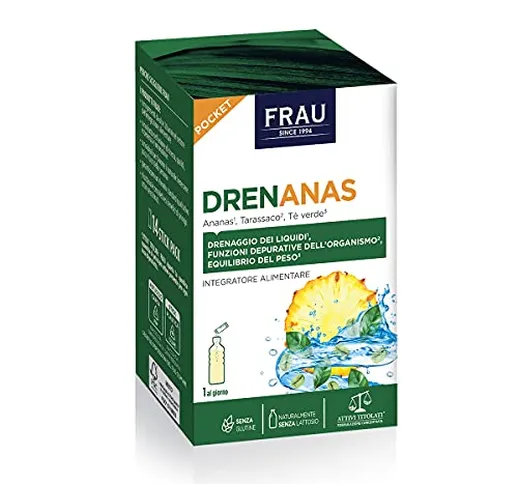 FRAU Drenanas, Integratore Donna, Drenaggio Dei Liquidi, 14 Bustine, Drenante, Integratore...