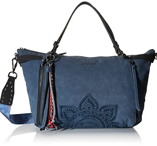 Desigual Bols_Aquiles Libia, Borsa a Mano. Donna, Blu, Taglia Unica