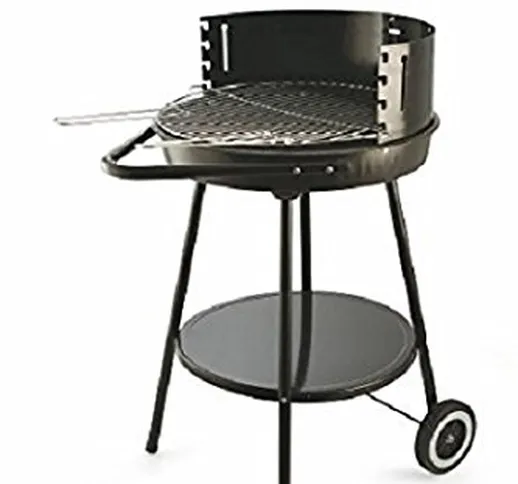 Galileo Casa 2137071 Barbecue Grill, Tondo con Ruote, 50 x 85 cm, Verde, Ferro, 50 cm