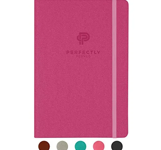 Perfectly Penned - 256 Pagine Extra Spesse, a righe 7 mm, 120 gsm, A5 (21 x 14 cm), Rosa P...