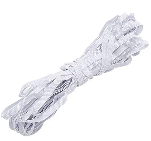 ULTNICE Cavo elastico in nastro elastico bianco a fascia piatta per abbigliamento 10m x 6m...