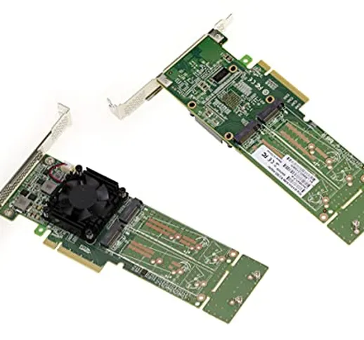 Scheda controller PCIe 3.0 8X per 4 SSD M.2 NVMe M Key (M2 NGFF) CHIPSET PLX PEX 8747-64G...