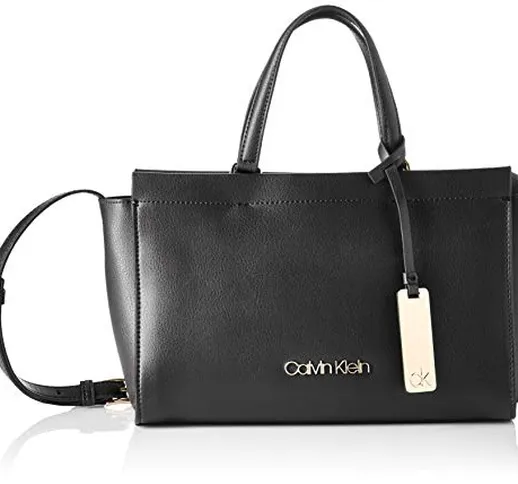 Calvin Klein Enfold Med Tote - Borse a tracolla Donna, Nero (Black), 1x1x1 cm (W x H L)