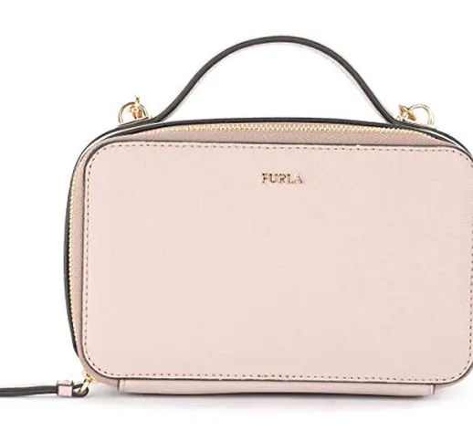 FURLA Borsa a bandoliera Babylon M in pelle beige con tracolla e maniglia