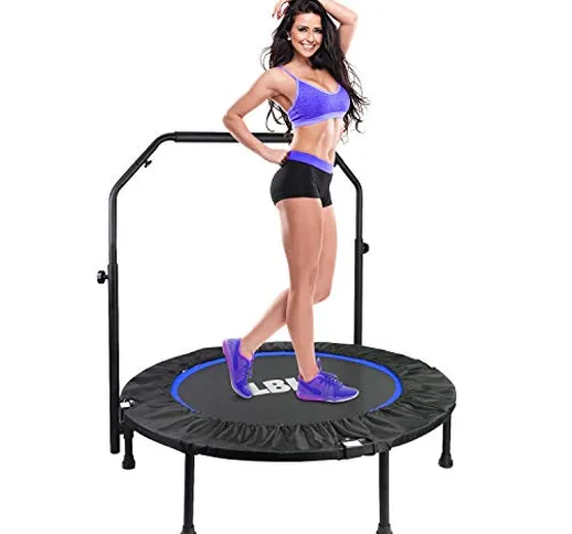 LBLA Trampolino Elastico Fitness Pieghevole Maniglia Regolabile in Altezza Mini Trampolino...