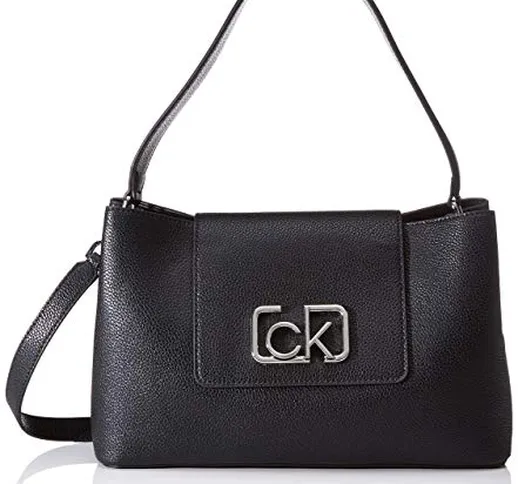 Calvin Klein Ck Cast Top Handle Md - Borse a secchiello Donna, Nero (Black), 0.1x0.1x0.1 c...