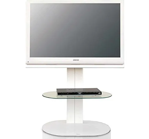 Itb Solution Totem 1200 Base Supporto Tv, Bianco Raggrinzito, H 120 cm