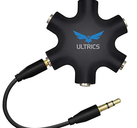 ULTRICS Sdoppiatore Cuffie, 5 Prese Splitter Audio per Auricolari, 3.5 mm Stereo Headset C...