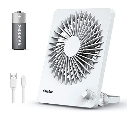 EasyAcc Batteria Ventilatori USB Portatile Ventilatori da Tavolo Batteria Ricaricabile da...