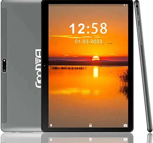 GOODTEL Tablet 10 Pollici Android Tablet PC WiFi + Cellulare (Dual SIM LTE) 4GB RAM 64GB R...
