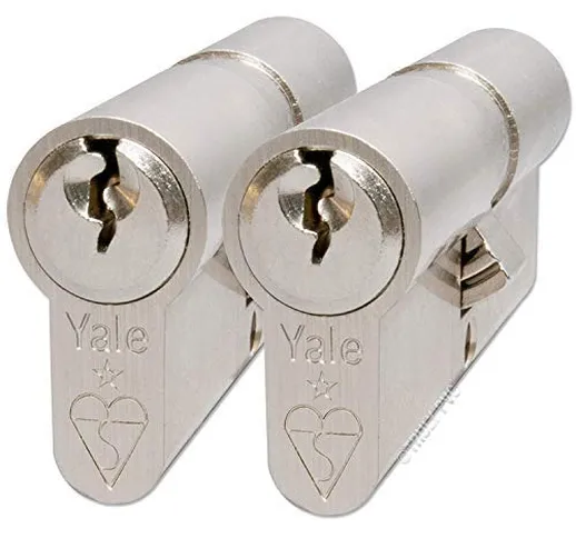 Yale KM4040-NP-KA - Cilindro doppio europeo, 1 stella, sigillo di qualità, 3 chiavi, alta...