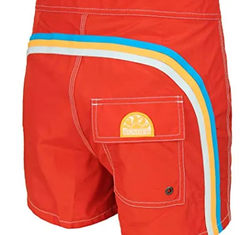 SUNDEK Costume Uomo Original - BS/RB - Low Rise 14" Fire Red #5 Pantaloncino Shorts Mare R...