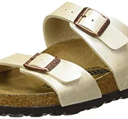 Birkenstock Sandales Sydney Birko-Flor Graceful Pearl White, Sandali Donna, 36 EU Étroit