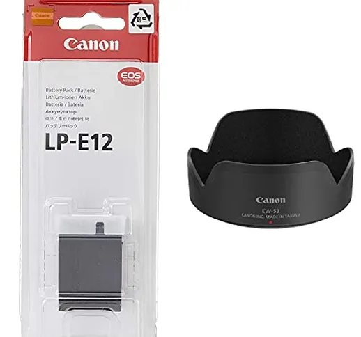 Canon Batteria Ricaricabile LP-E12 Compatibile con fotocamera EOS M & EW-53 Paraluce per E...