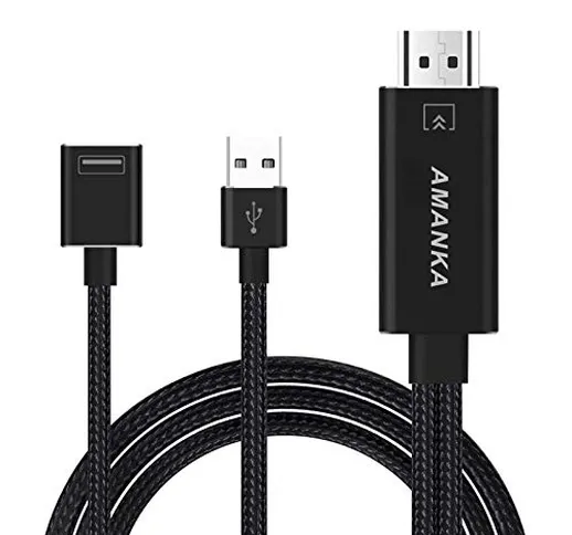 AMANKA 1080P Cavo Phone a HDMI,Adattatore Full HD Micro USB/USB C/Phone a HDMI Compatibile...