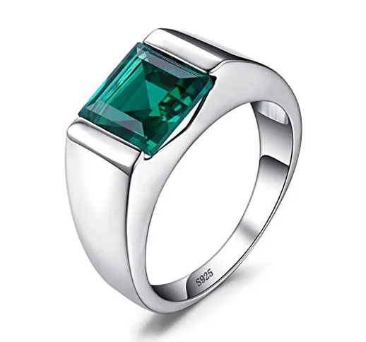 JewelryPalace Uomo Quadrata 2.2ct Sintetico Russo Nano Verde Artificiale Smeraldo Fidanzam...