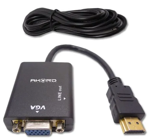 Adattatore PC, da HDMI a video VGA SVGA RGB, con cavo audio convertitore, di Akord