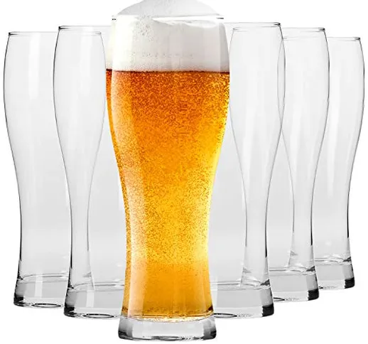 Krosno Alti Bicchieri Birra Weizen Vetro 0,5 Litri | Set di 6 | 500 ML | Collezione Chill...