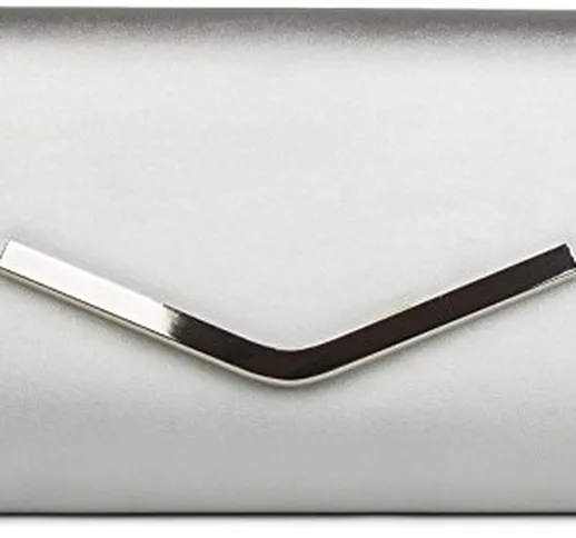 styleBREAKER borsa clutch con design a busta a quadri con chiavistello metallico e catena...