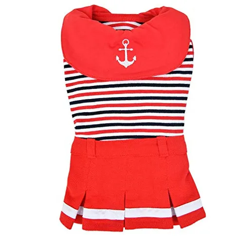 Puppia Vestitino per Cane Nautical, Rosso, L