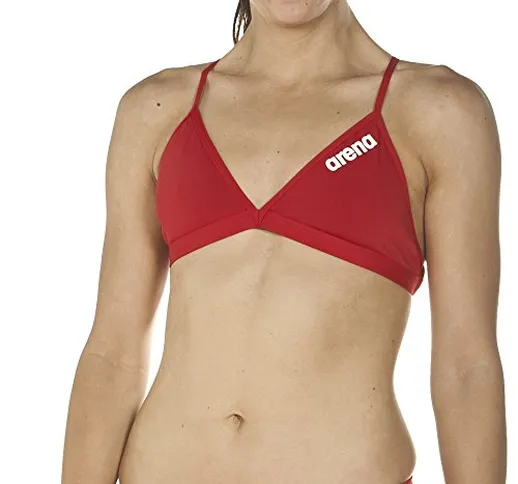 Arena Solid Tie Parte Superiore Bikini, Donna, Rosso (Red/White), 34 IT