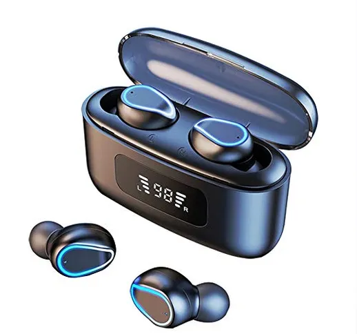 SHENXI Cuffie Bluetooth in Ear,Auricolari Bluetooth Senza Fili con Microfoni,Cuffie Senza...