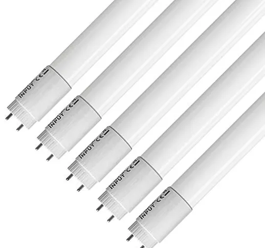 5 Pezzi ZoneLED SET - 60cm Tubo Neon LED - T8 G13-10W (sostituito tubo gas 18W) - Bianco n...