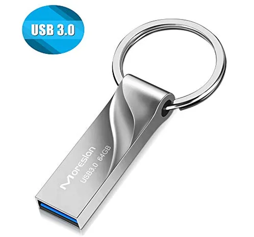 Chiavetta USB 64 GB,Chiavette USB 3.0 con Portachiavi Mini Pen drive Impermeabile Pennetta...