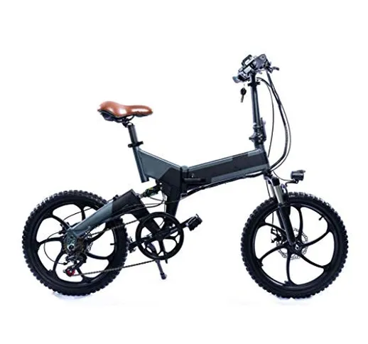 Adulti 20 Pollici Pieghevole Mountain Bike elettrica, di 7 velocità con ABS Bicicletta ele...
