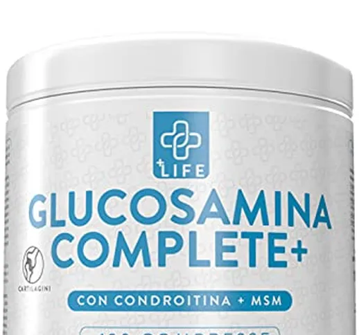 GLUCOSAMINA CONDROITINA MSM con Vitamina C PiuLife® • 180 Compresse Integratore Articolazi...
