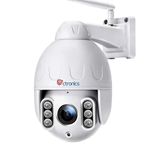 【5MP 5X Zoom Ottico】Telecamera Wifi Esterna, Ctronics PTZ IP Dome Telecamera di Sorvegli...