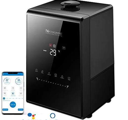 Proscenic 808C Umidificatore Ambiente Ultrasuoni 5.3L, Diffusore di Oli Essenziali APP & A...