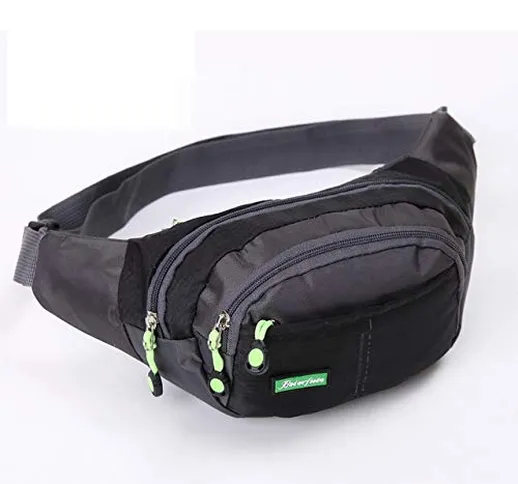 LOTISIE Marsupio da Uomo Outdoor Running Sport Multifunzione Cellulare Borsa Business regi...