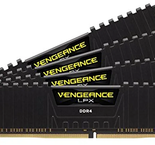 Corsair Vengeance Memoria LPX 64GB (4 x 16GB) DDR4, Nero, 3200 MHz
