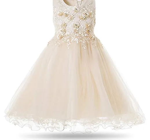 CIELARKO Vestito Floreale Bambina Matrimonio Principessa Vestito Ragazza Elegante Estivo A...