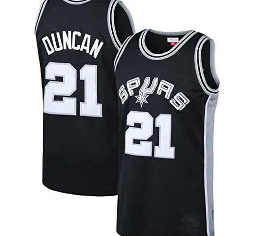 canottejerseyNBA Tim Duncan - San Antonio Spurs #21 Retro Vintage, Basket Jersey Maglia Ca...