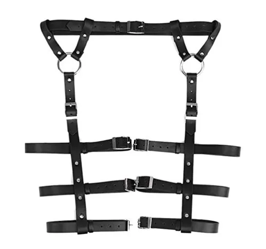 HEALLILY donne leg harness gabbia giarrettiere cintura bondage imbracatura punk leg harnes...