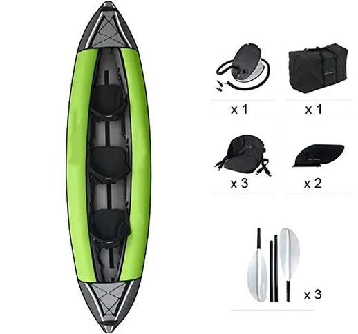 YZT QUEEN Kayak, Kayak per Canoa Gonfiabile per Il Tempo Libero per 3 Persona, Kayak per R...