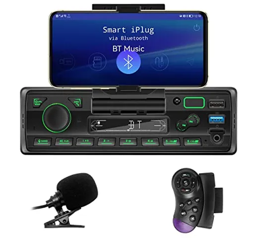 Autoradio LSLYA, Autoradio Bluetooth Vivavoce Stereo Auto con Due porte USB Supporta FM/ M...